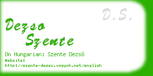 dezso szente business card