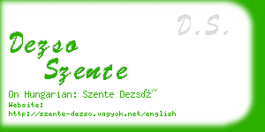 dezso szente business card